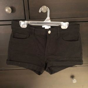 Black jean shorts